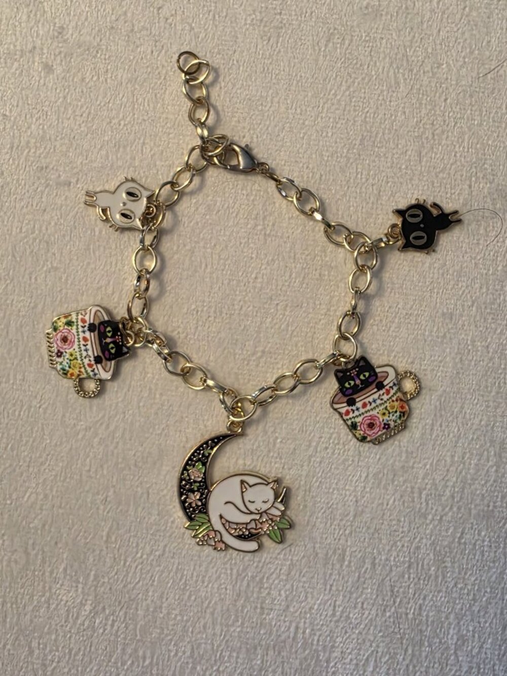 Cat Statement Charm Bracelet